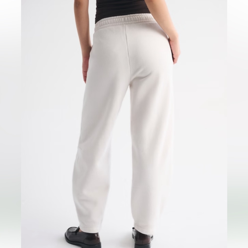 Abercrombie & Fitch High Rise Sunday Barrel  Tan Drawstring Waist Sweatpants, L - Picture 9 of 12